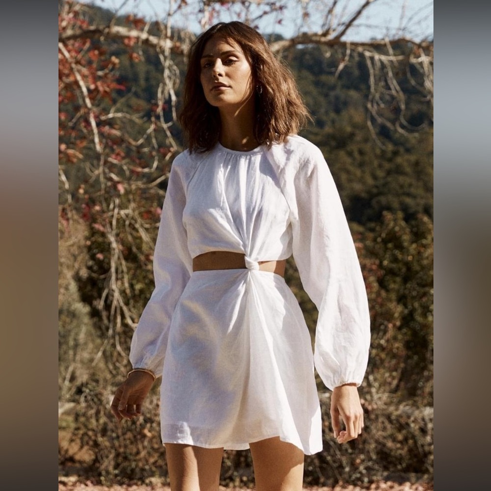 Dissh Zayn White Linen Mini Dress size 4